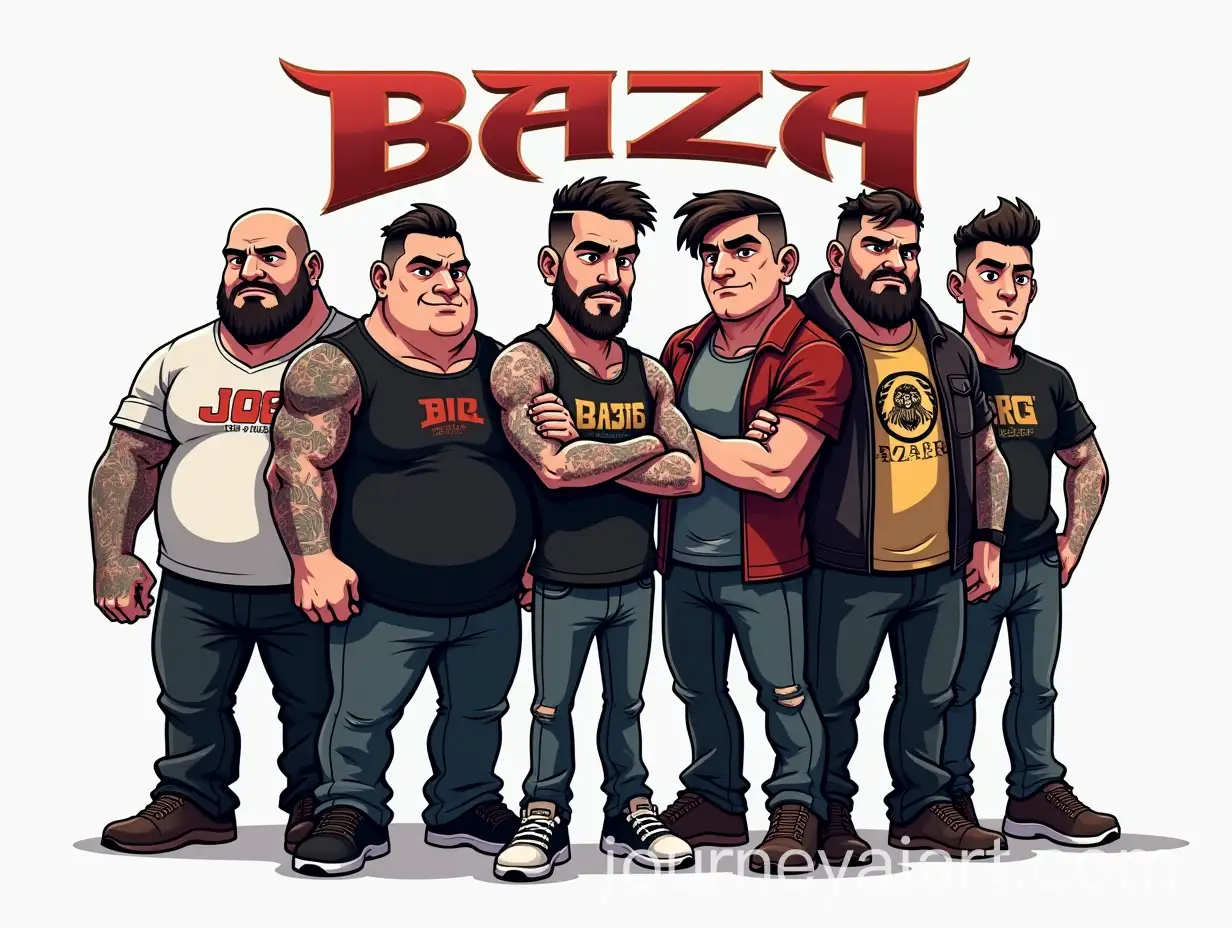 BAZA-Team-Logo-with-Dynamic-Characters-in-Modern-Street-Fashion
