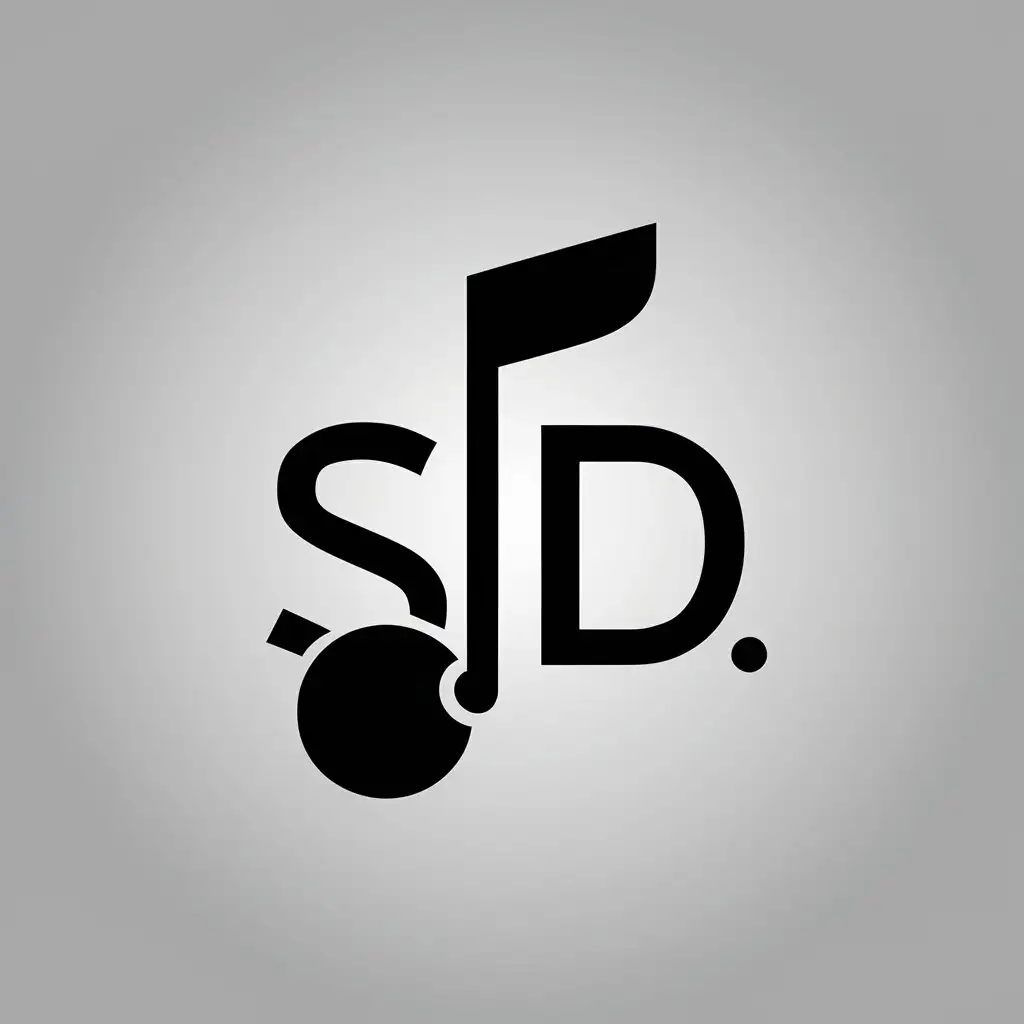 LOGO Design For SD Vinyl Music Note in Modern Style