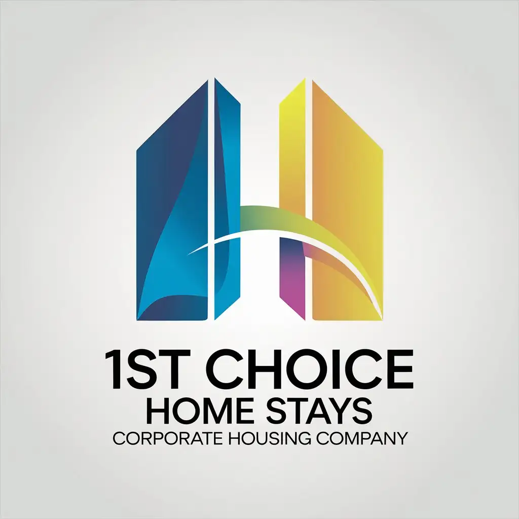 LOGO Design for 1st Choice Home Stays Modern Vibrant Abstract Shapes for Corporate Housing