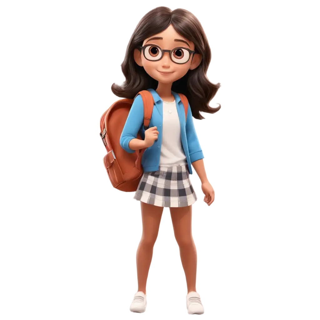 Petite-Fille-Pixar-PNG-Image-with-Large-Eyes-School-Bag-and-Smile-HighQuality-Art-for-Diverse-Uses