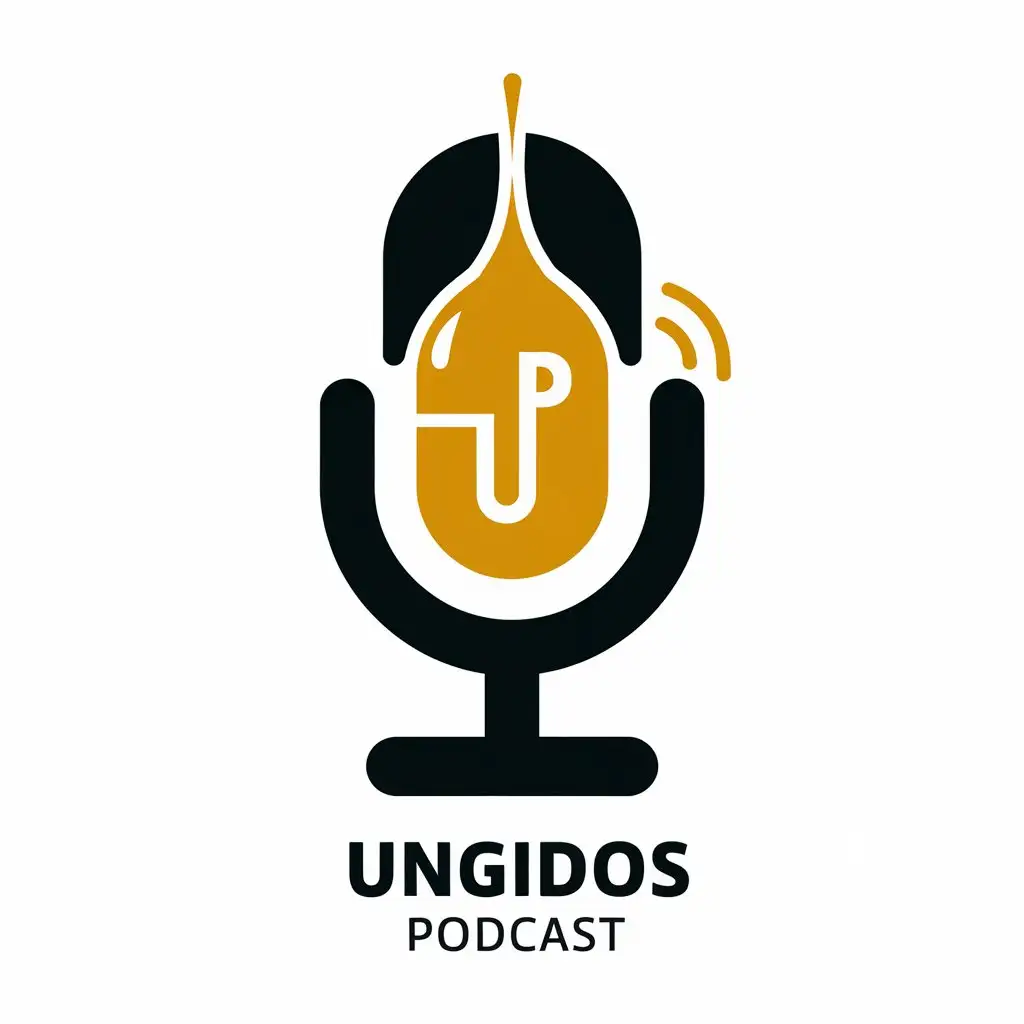 LOGO Design for Ungidos Podcast Microphone Shape with Anointed Oil UP Symbol