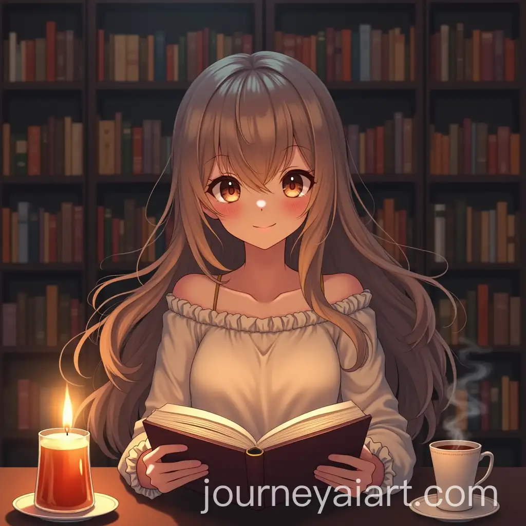 Anime-Girl-Reading-a-Book-in-a-Cozy-Room-with-Candlelight-and-Tea