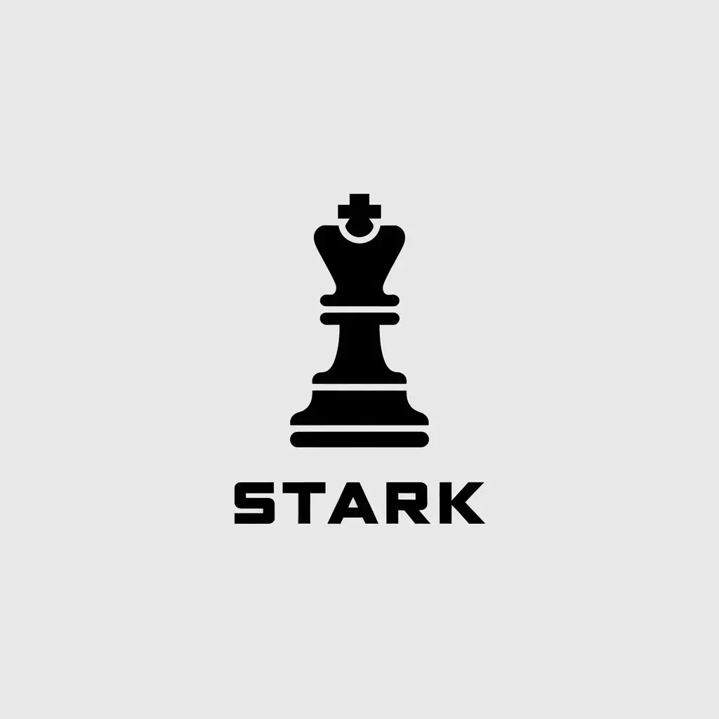 LOGO Design For Stark Minimalistic Chess Piece Symbol on Clear Background