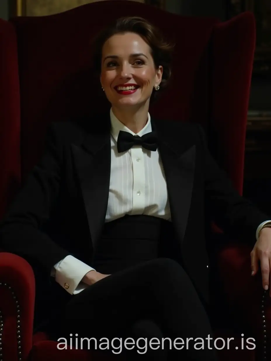 Confident-English-Woman-in-Red-Lipstick-and-Formal-Tuxedo