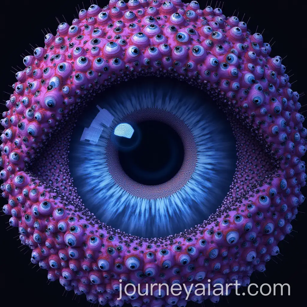 Surreal-Large-Eye-Made-of-Smaller-Eyes-with-Reflective-Center