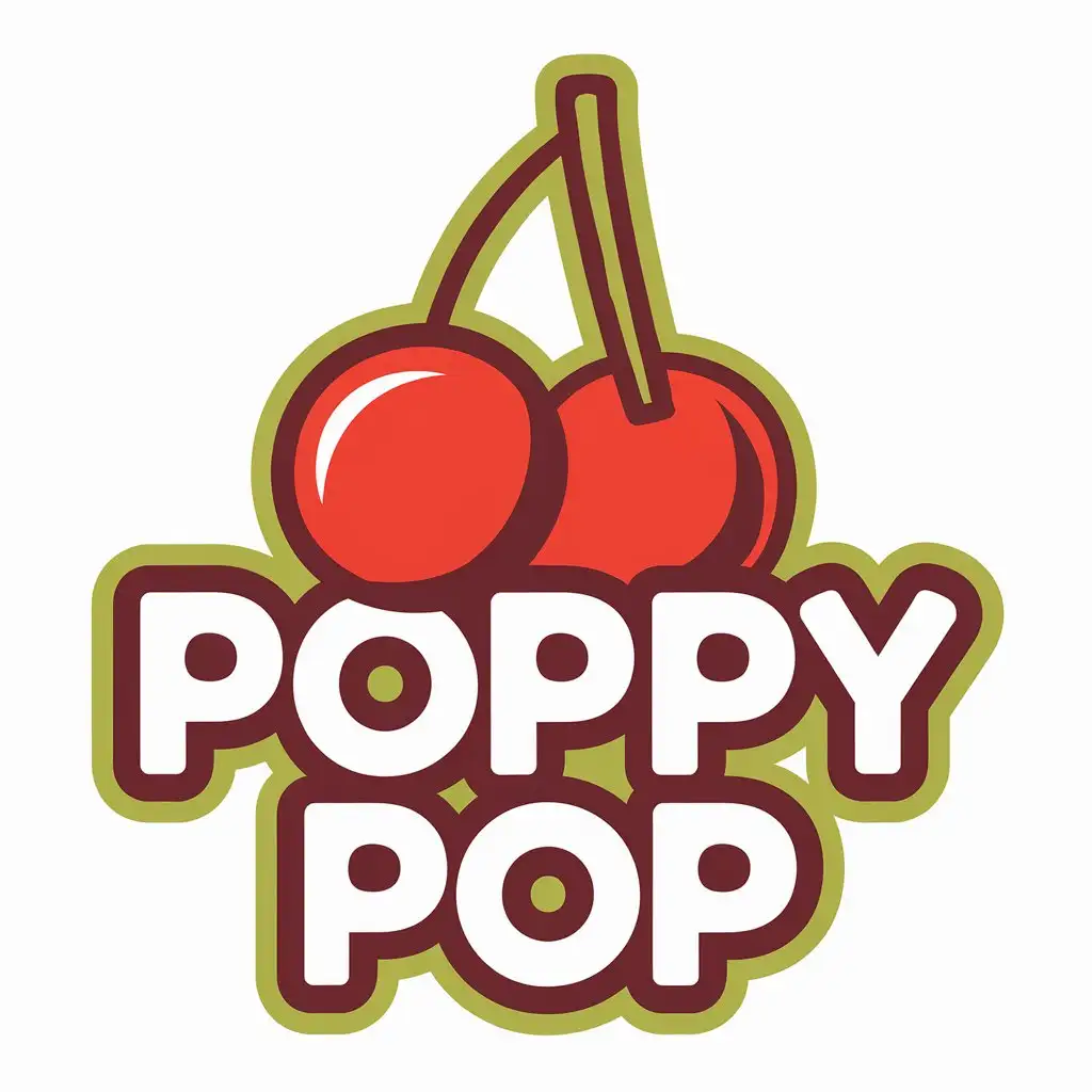 LOGO-Design-for-Poppy-Pop-Cherry-Symbol-with-Moderate-Contrast-and-Clear-Background