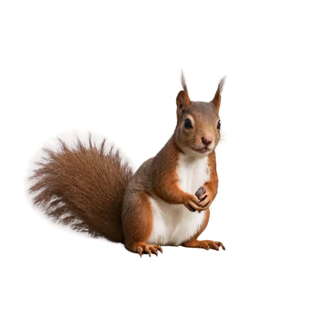 Generate an image of a squirrel saying 'come with me' in Brazilian Portuguese