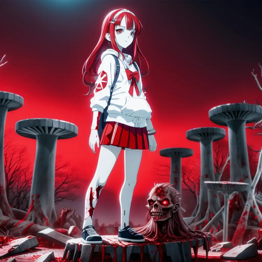 Anime-Girl-Poses-in-Zombie-Apocalypse-Setting