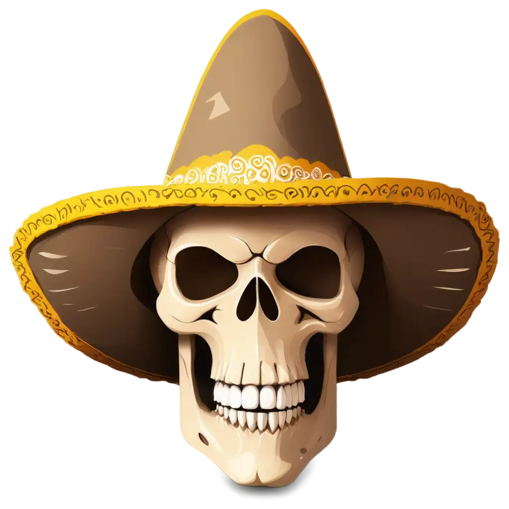 create a skull logo using a sombrero hat