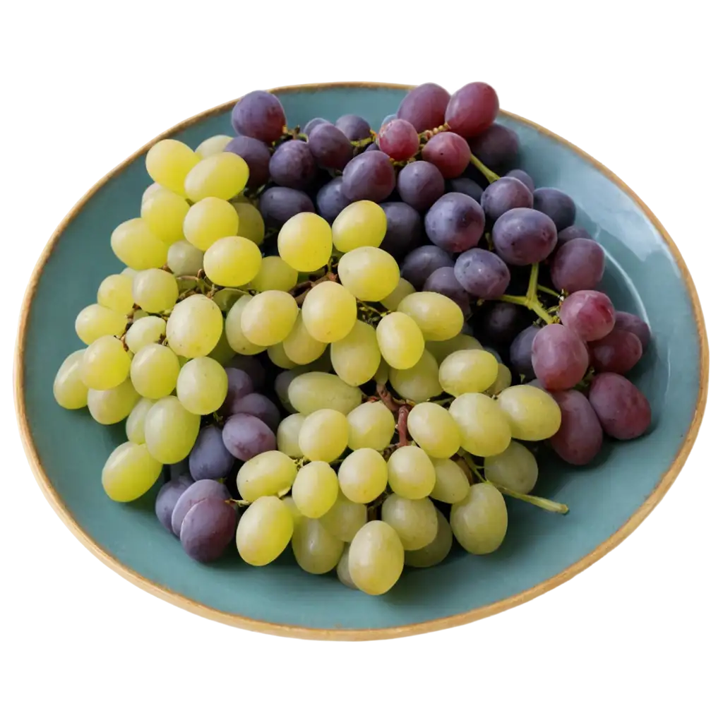 Vibrant-Bunch-of-Grapes-in-Plate-HighQuality-PNG-for-Versatile-Use