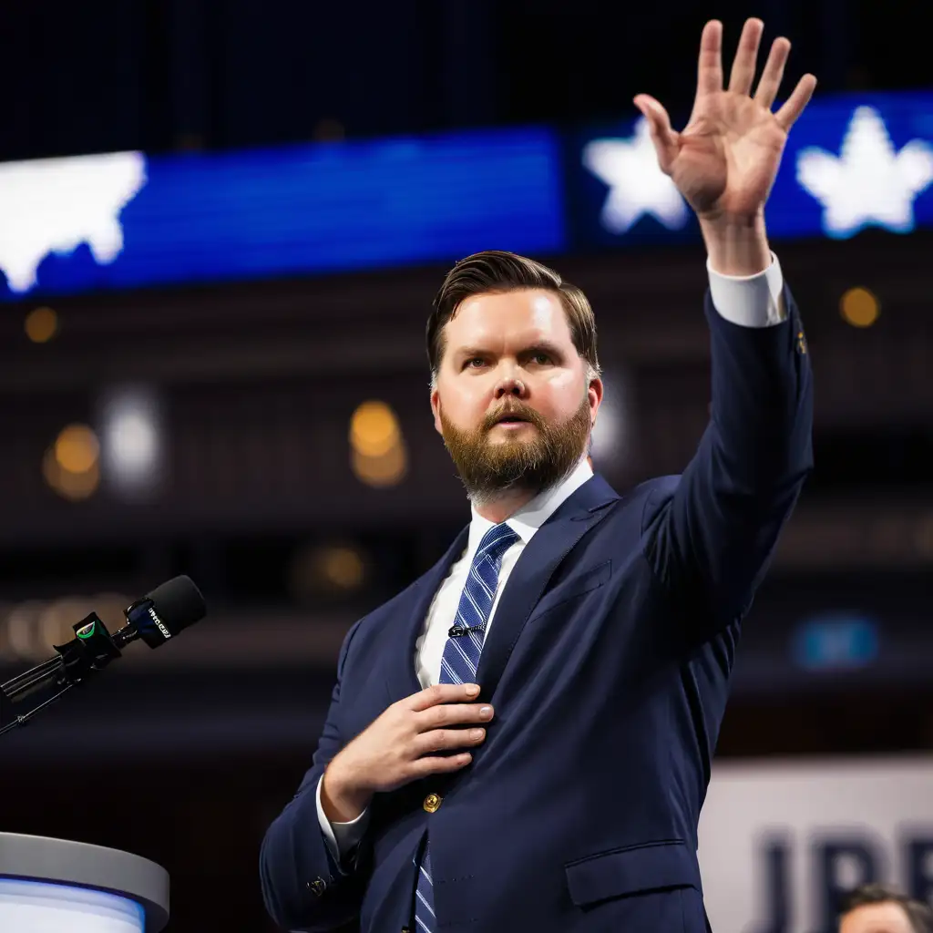 JD Vance Portrait with Distinctive Beard