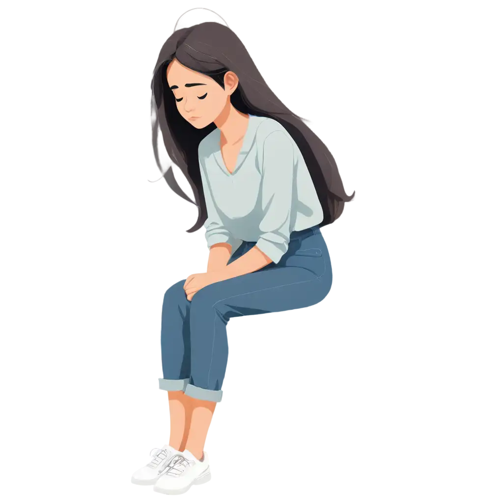 Lonely-Sad-Girl-PNG-VectorPNG-Art-Prompt-Analysis-Illustration-Minimalist-Art-to-Evoke-Solitude-and-Emotion