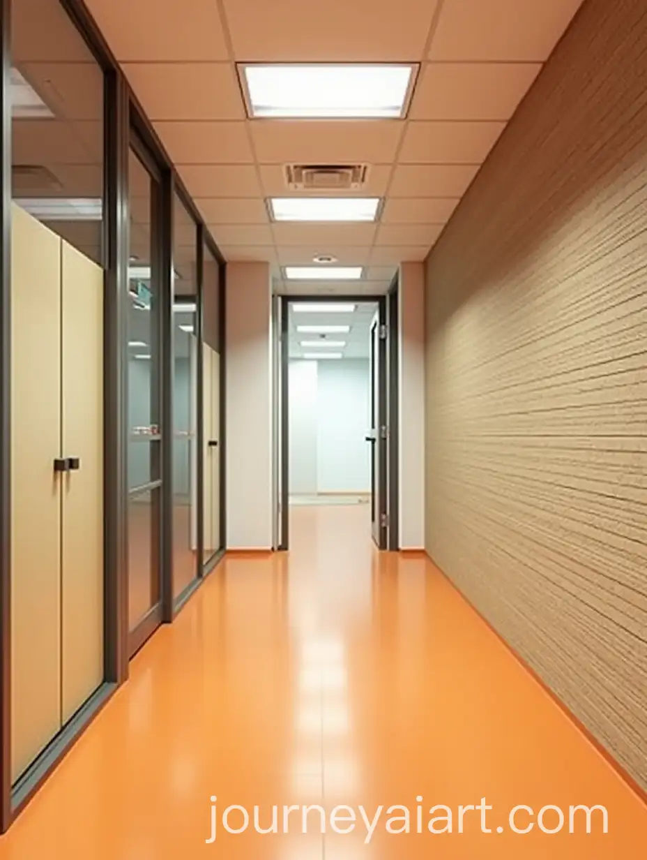 Modern-Office-Interior-with-Glass-Wall-and-Beige-Cabinets