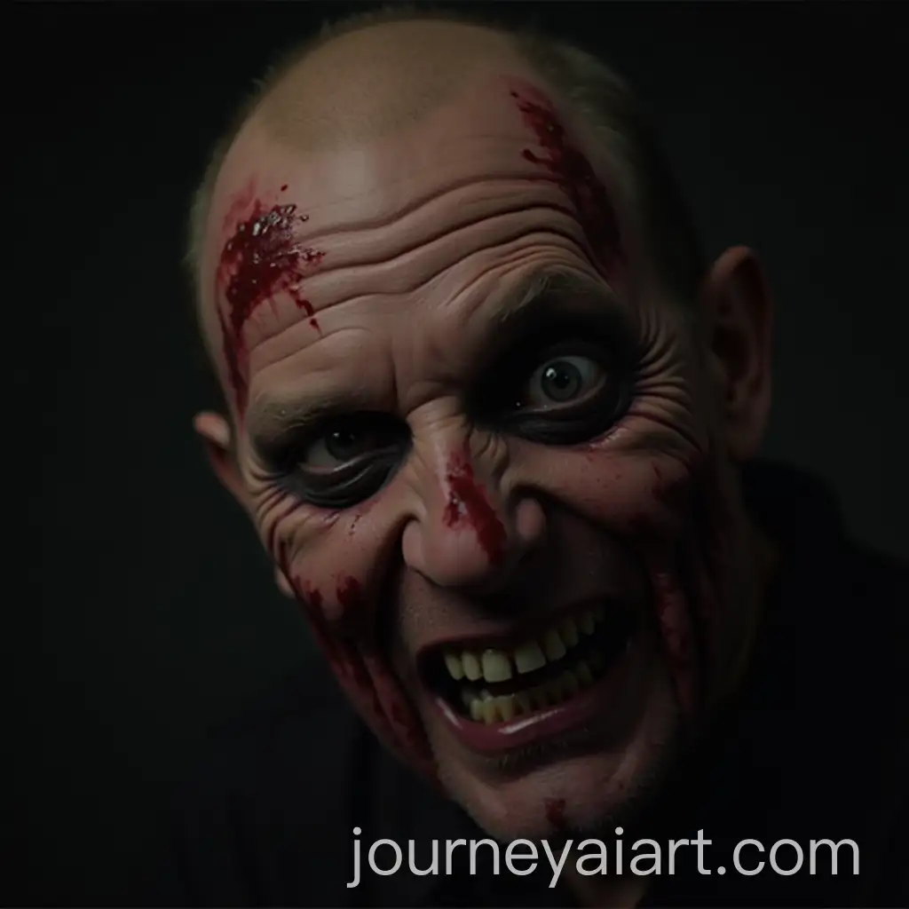 Sinister-Man-with-Frightening-Zombie-Makeup-in-Halloween-Convulsions