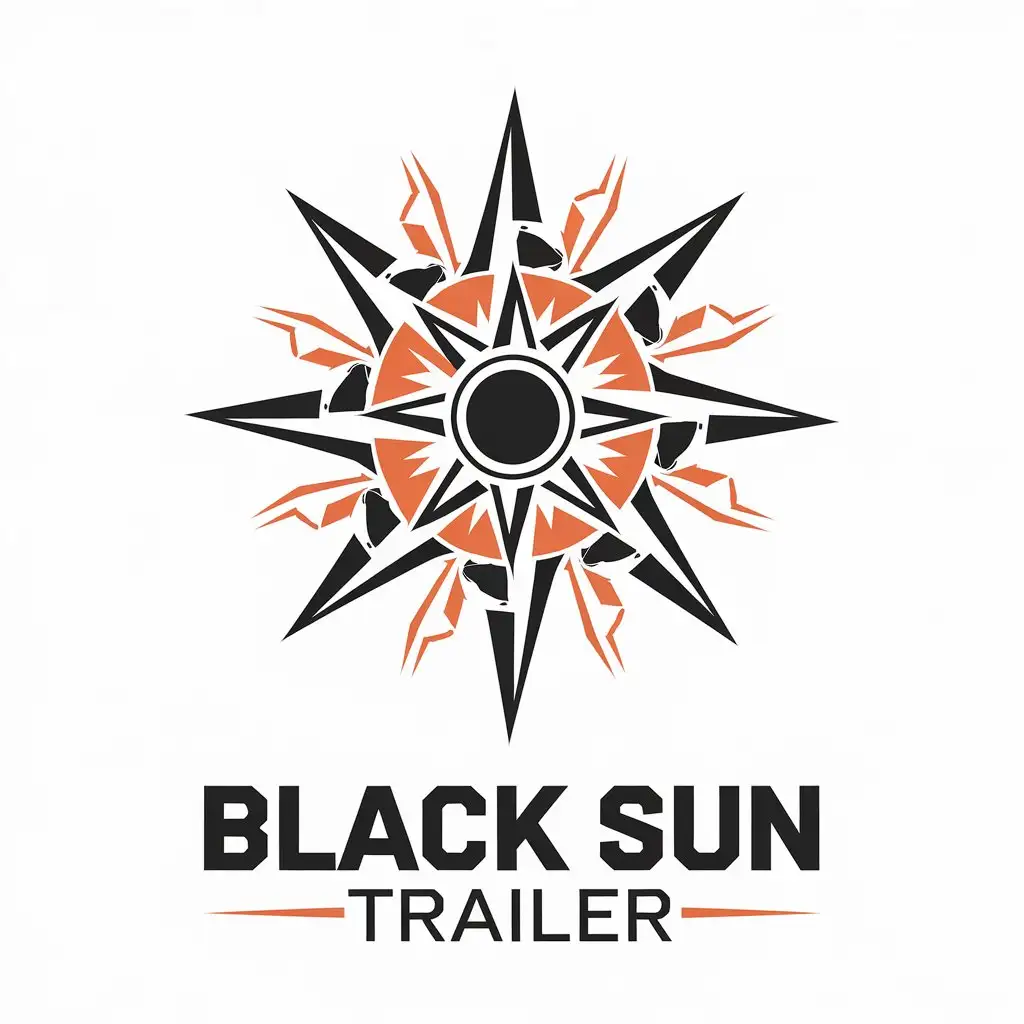 LOGO Design for BLACK SUN TRAILER Sun Symbol with Complex Elements for Entertainment Industry