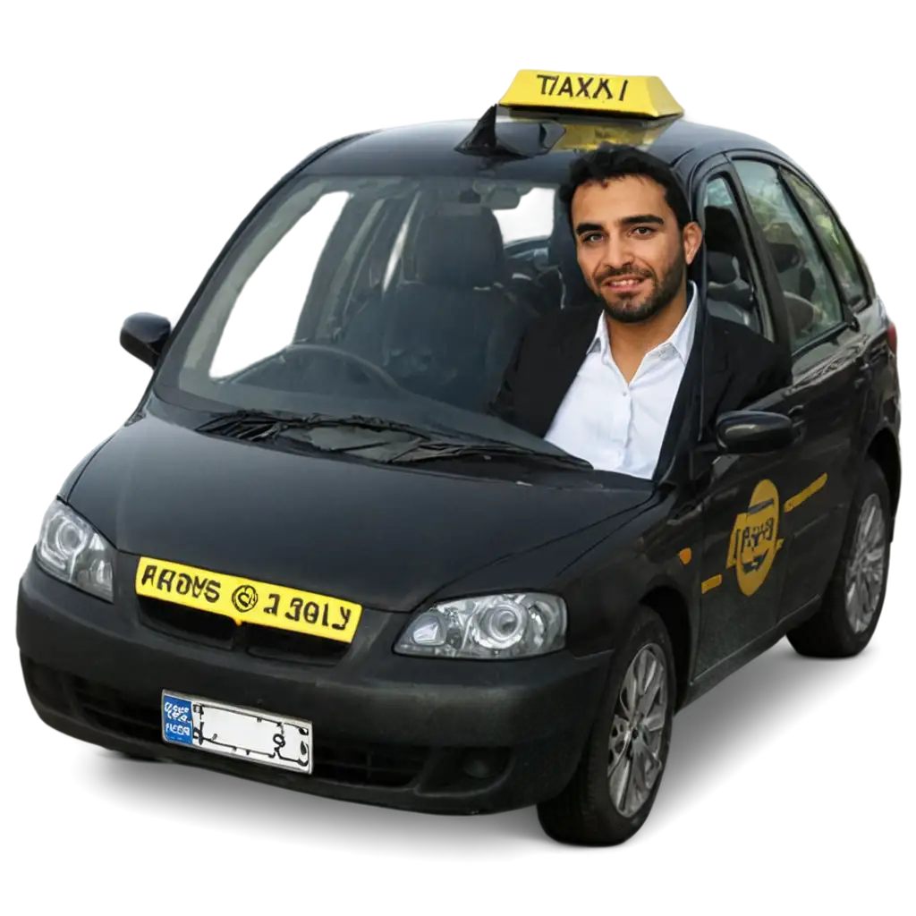 PNG-Image-SEO-ScenariosArab-Guy-Driving-Taxi-PNG-HighQuality-Transparent-Image-for-Multiple-Uses