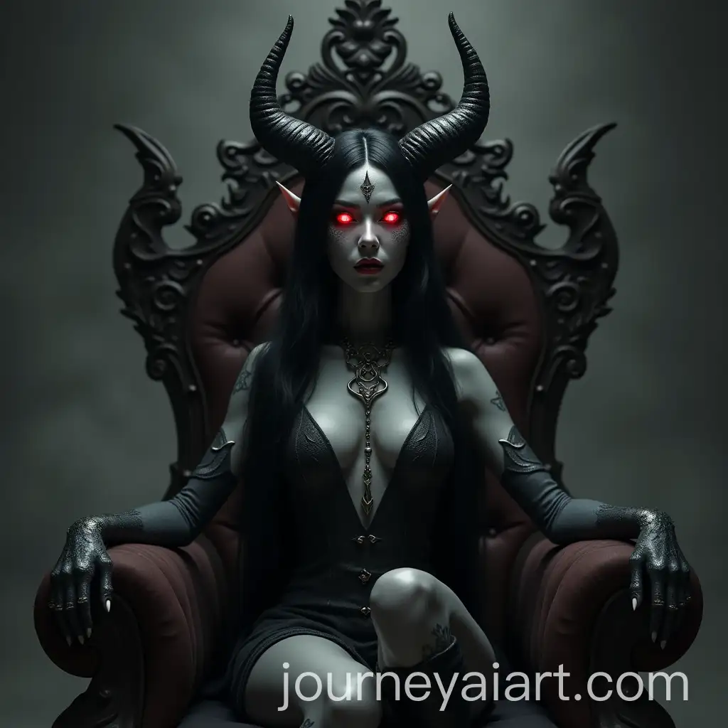 Female-Demon-with-Glowing-Red-Eyes-Sitting-on-a-Demonic-Throne