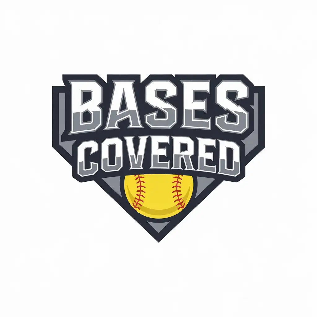 LOGO Design for Bases Covered Softball Home Plate Symbol with Empowering Athletes Theme