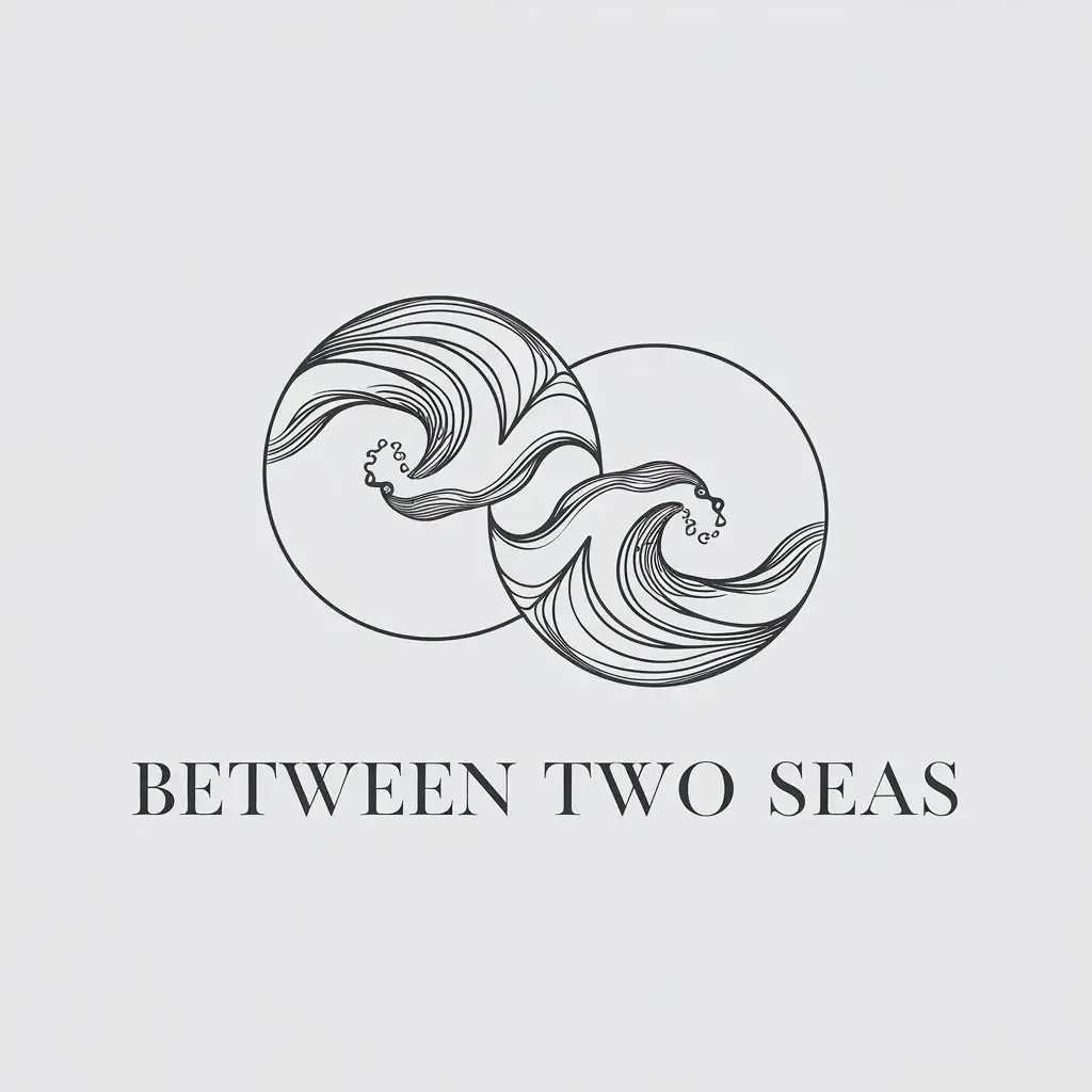 Abstract Monochrome Logo Design for Between Two Seas Swimwear Brand