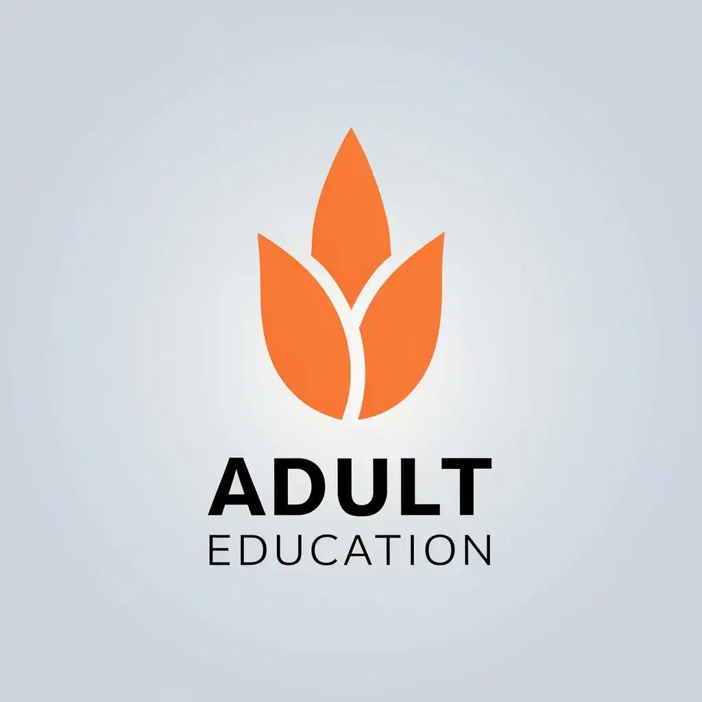 a vector logo design,with the text "adult education

", main symbol:grain of rice,Minimalistic,be used in Education industry,clear background