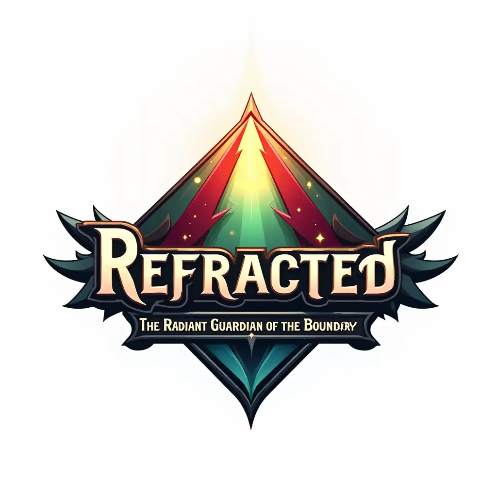 Logo-for-Video-Game-Refracted-The-Radiant-Guardian-of-the-Boundary-Featuring-Prism-and-Heroic-Theme