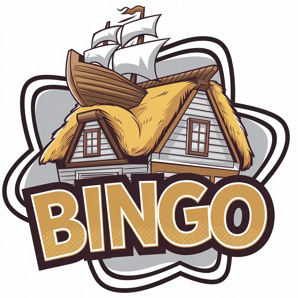 LOGO-Design-For-Bingo-Playful-House-and-Ship-Theme