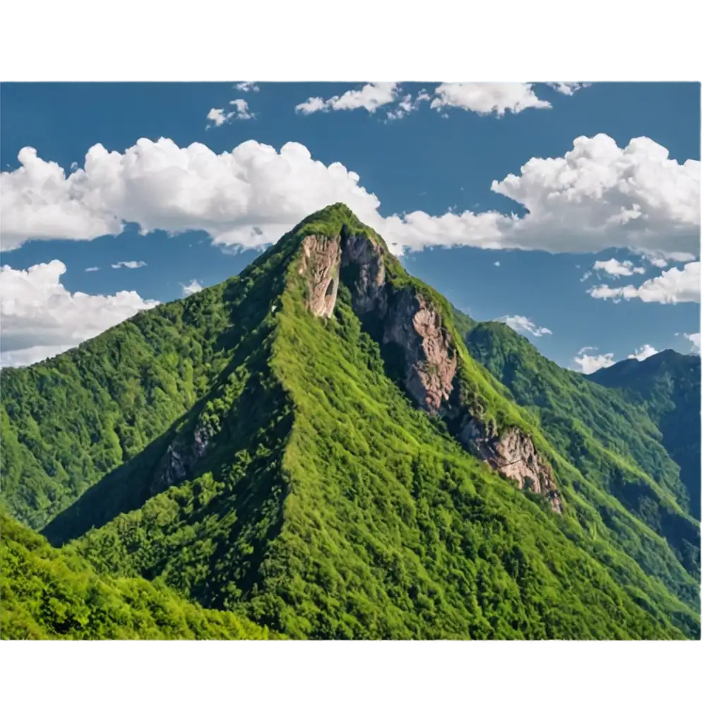 Stunning-Mountain-Landscape-PNG-with-Blue-Cloudy-Sky-and-Huge-Peak-Perfect-for-HighQuality-Graphic-Designs