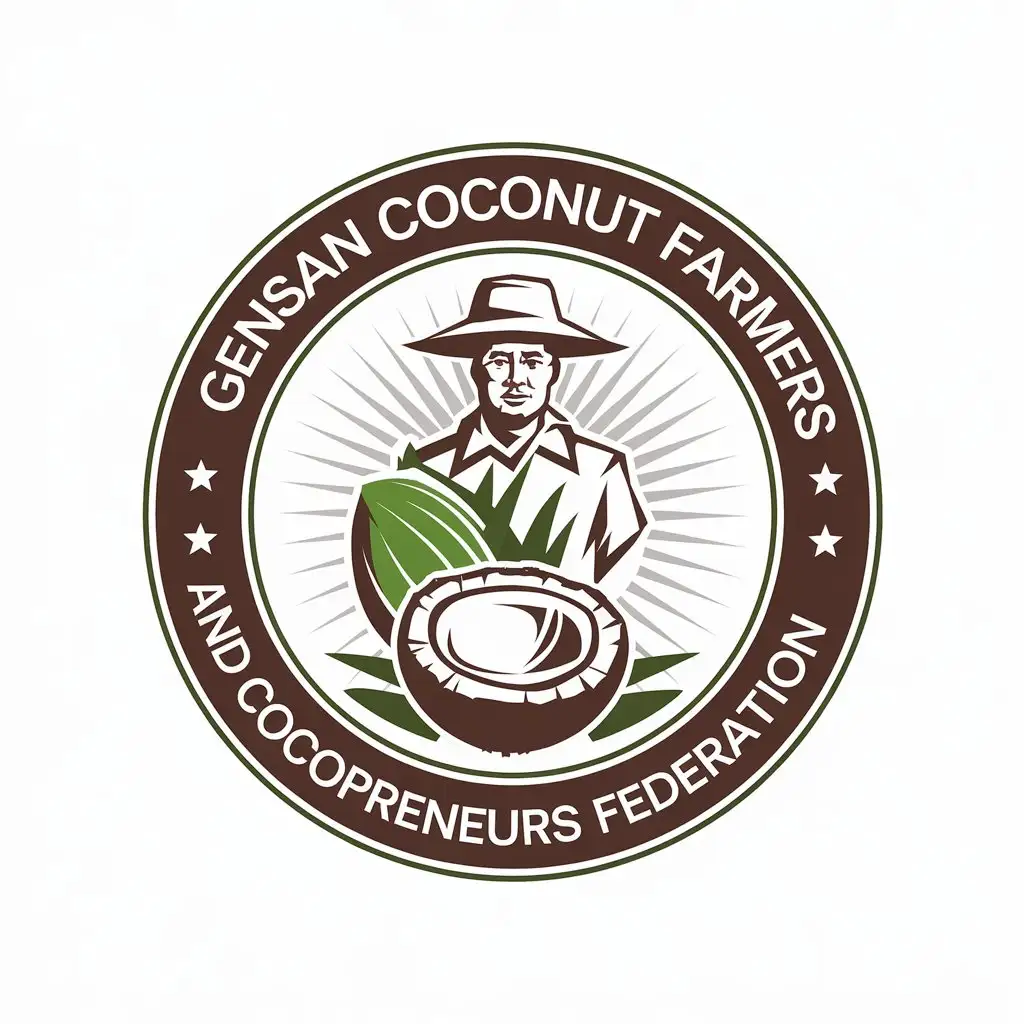 LOGO Design For Gensan Coconut Farmers and Cocopreneurs Federation Symbolizing Unity and Industry Growth