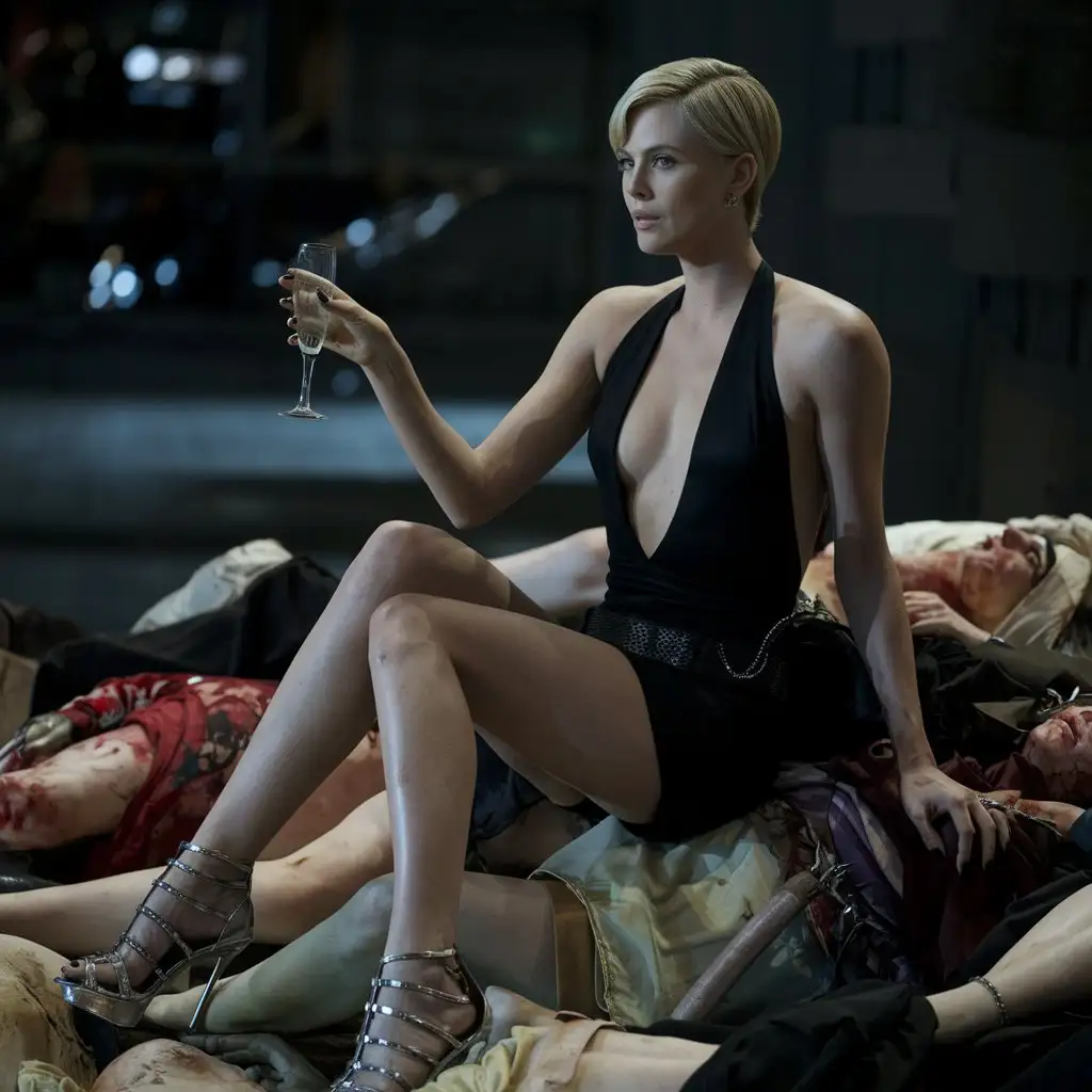 Charlize-Theron-in-Glamorous-Cinematic-Scene-with-Champagne-and-High-Heels