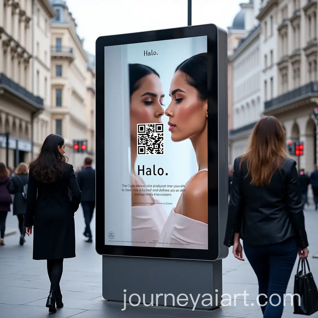 AIPowered-Digital-Billboard-Advertising-Halo-Skincare-on-Busy-London-Street