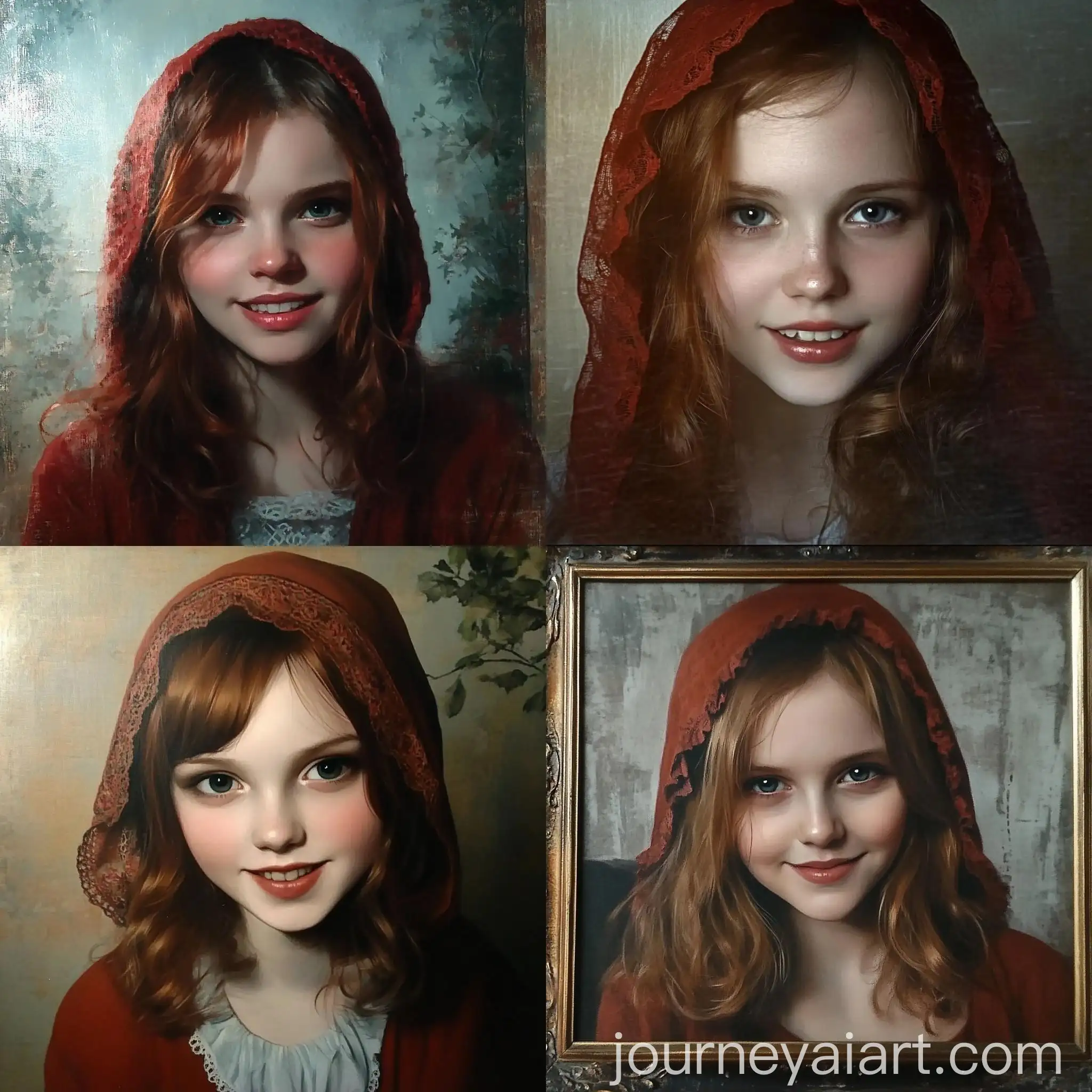 Realistic-Little-Red-Riding-Hood-Portrait-in-Bonnet