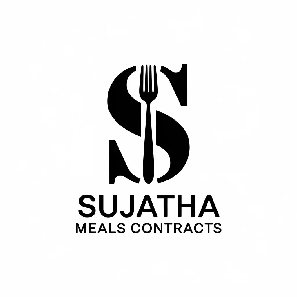 LOGO Design for Sujatha Meals Contracts Modern Vector with S Symbol and Clear Background