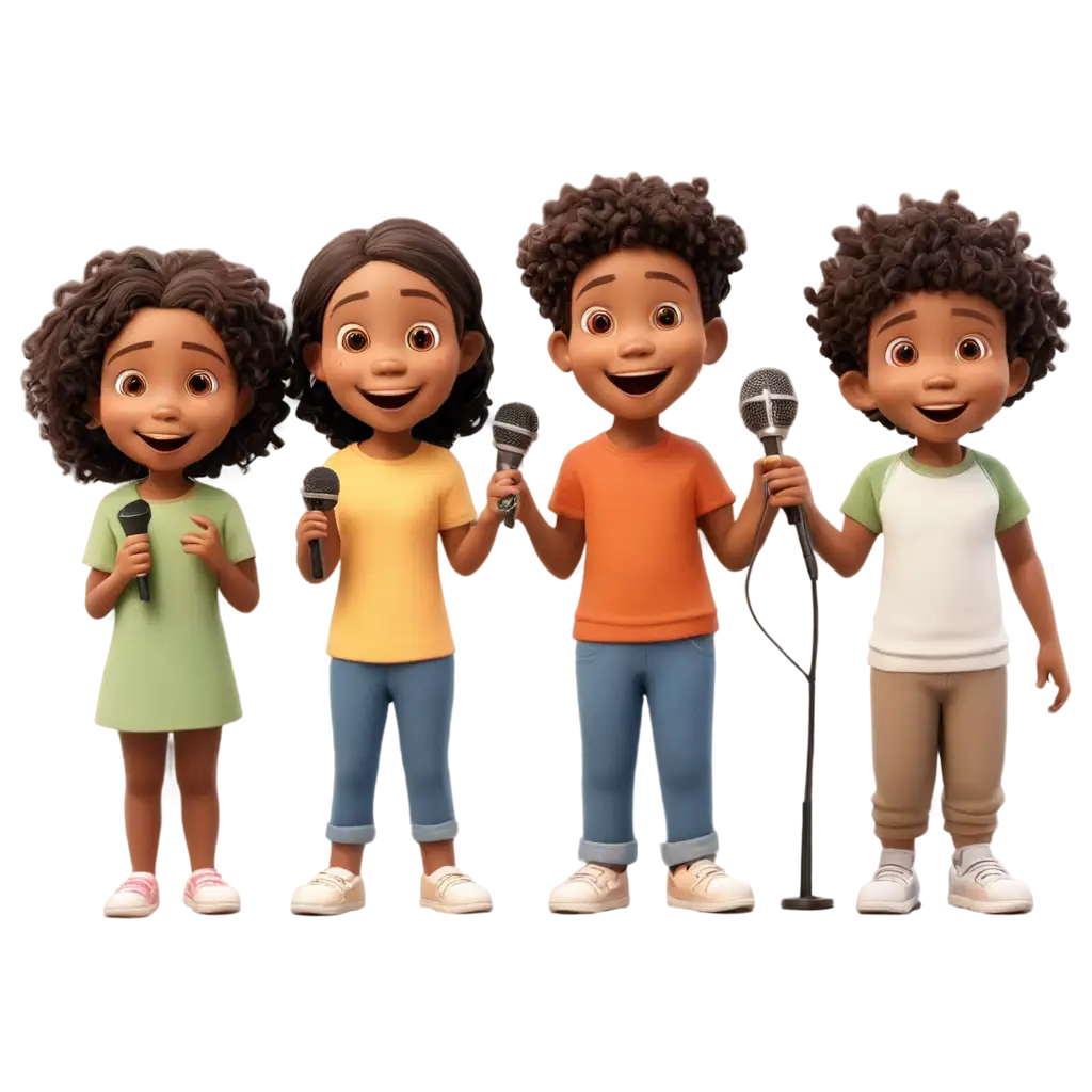 Cartoon-Children-Singing-with-Microphone-High-Quality-PNG-Image-for-Creative-Use