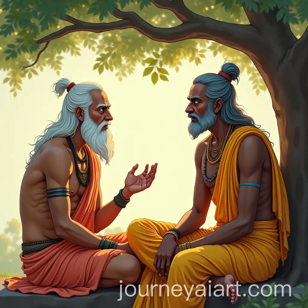 Sage-Narada-Imparts-Wisdom-to-Valmiki-Under-a-Majestic-Tree