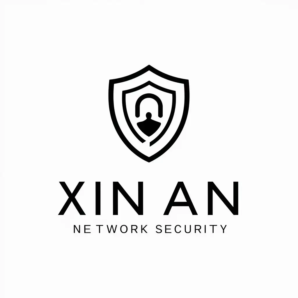 a vector logo design,with the text "Xin An", main symbol:network security,Moderate,be used in Internet industry,clear background