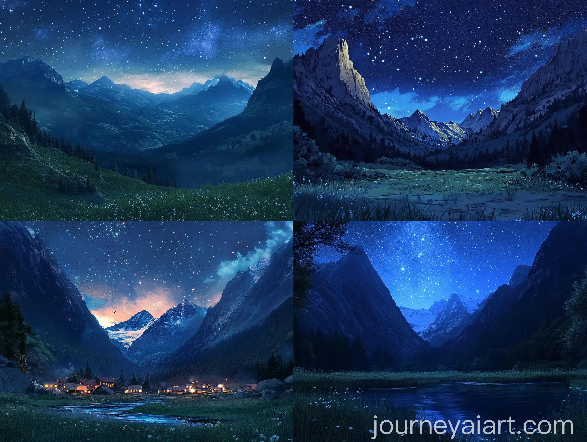 Tranquil-Valley-with-Tall-Mountains-and-Soft-Starry-Night-Sky-Laika-Studio-Style