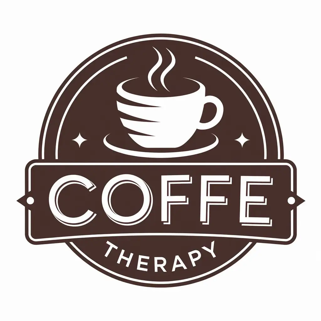 a vector logo design,with the text "Coffe therapy", main symbol:coffee,Moderate,be used in Real Estate industry,clear background