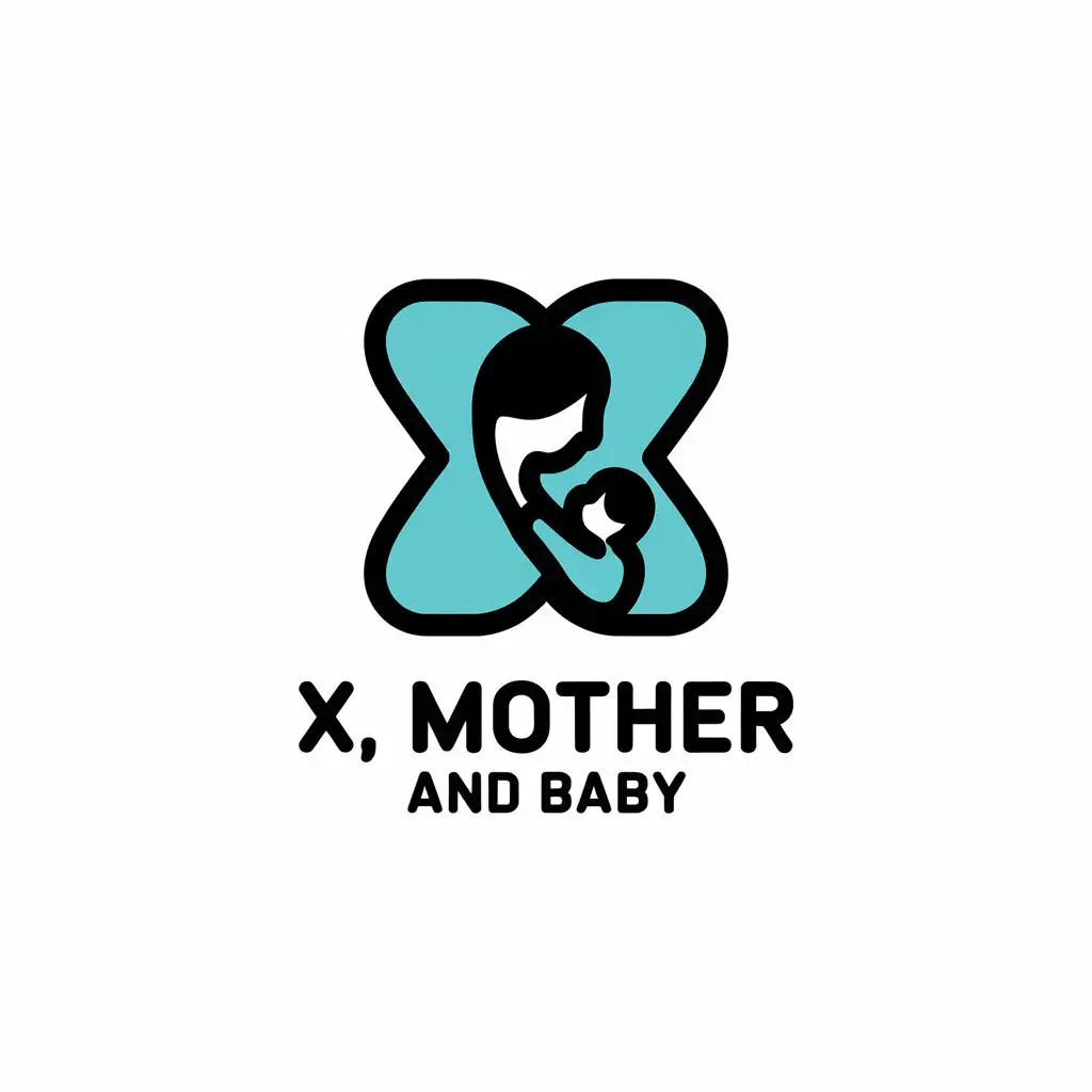 LOGO Design for X Mother and Baby Vector Logo with Medical Dental Industry Theme