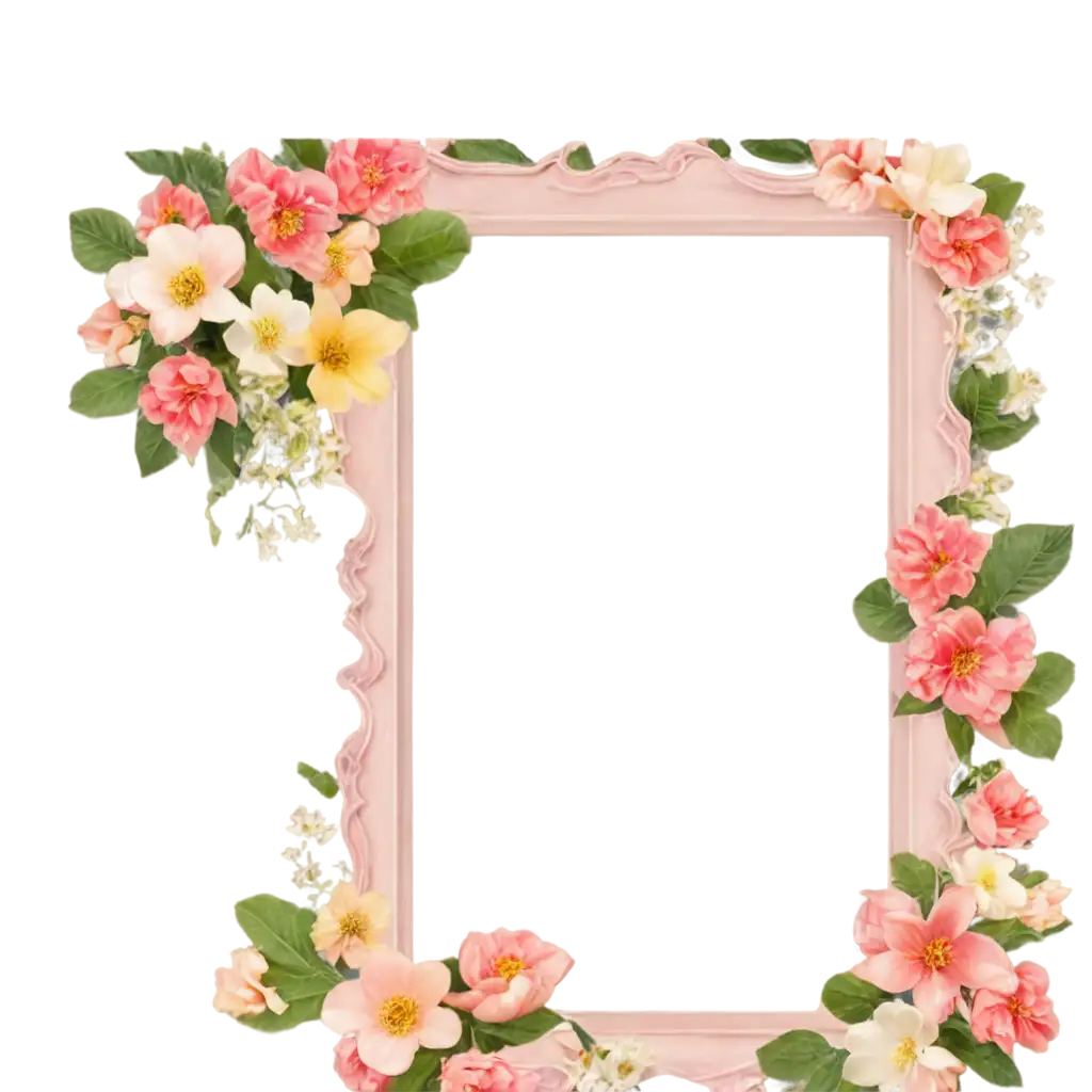 Flower-Photo-Frame-PNG-Image-HighQuality-Transparent-Design-for-Various-Uses