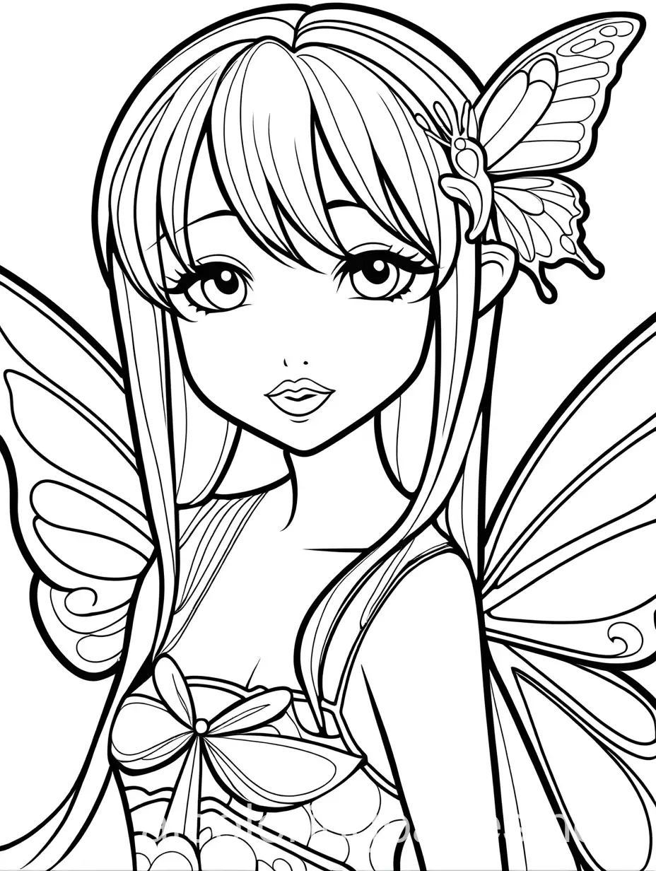 Playful-Anime-Fairy-Coloring-Page-with-Light-Colors-and-Large-Lips