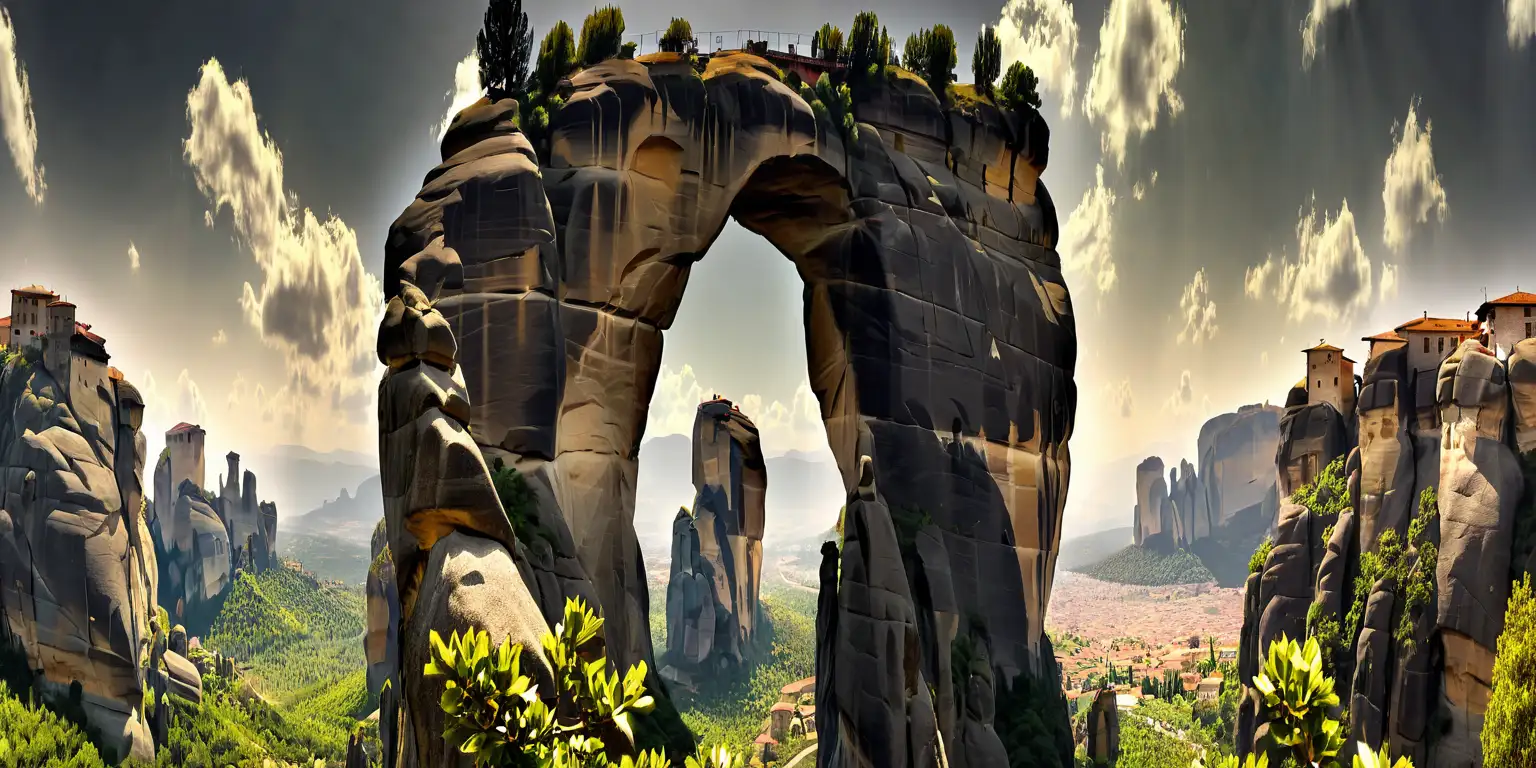 Majestic Meteora Monasteries Amidst Stunning Natural Landscape