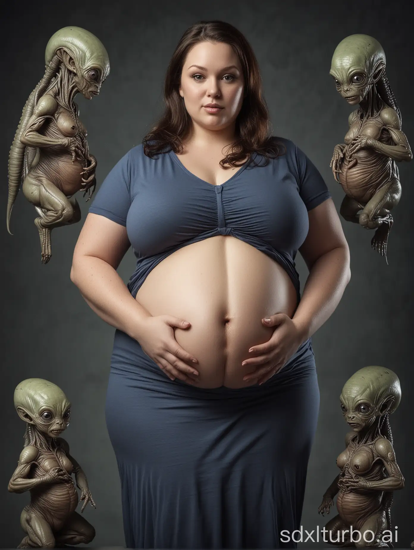 Plus-Sized-Pregnant-Woman-with-Alien-Babies