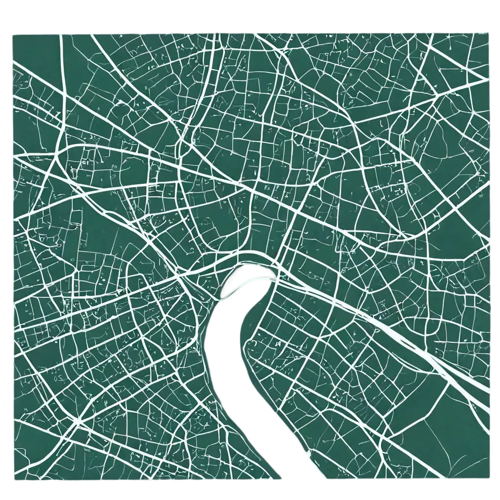 dark green abstract street map,aerial view,line art ,full,square