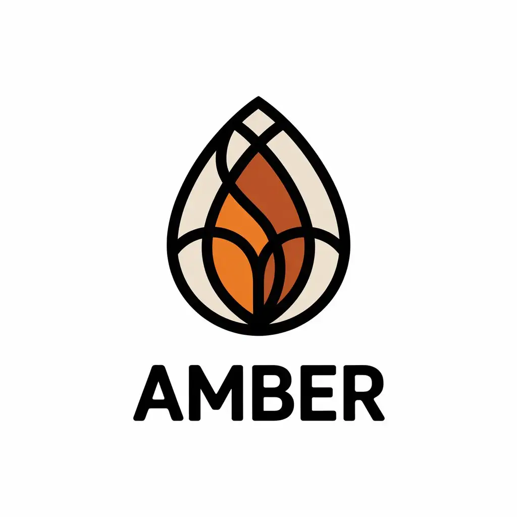 a vector logo design,with the text "amber", main symbol:amber,Moderate,be used in coffee shop industry,clear background