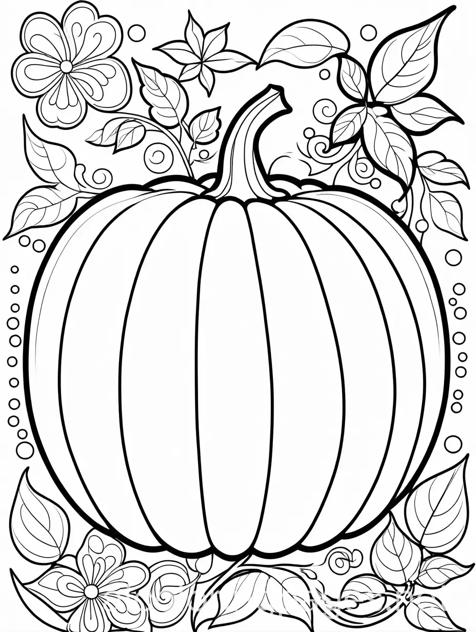 Pumpkin-Coloring-Page-with-Floral-Patterns