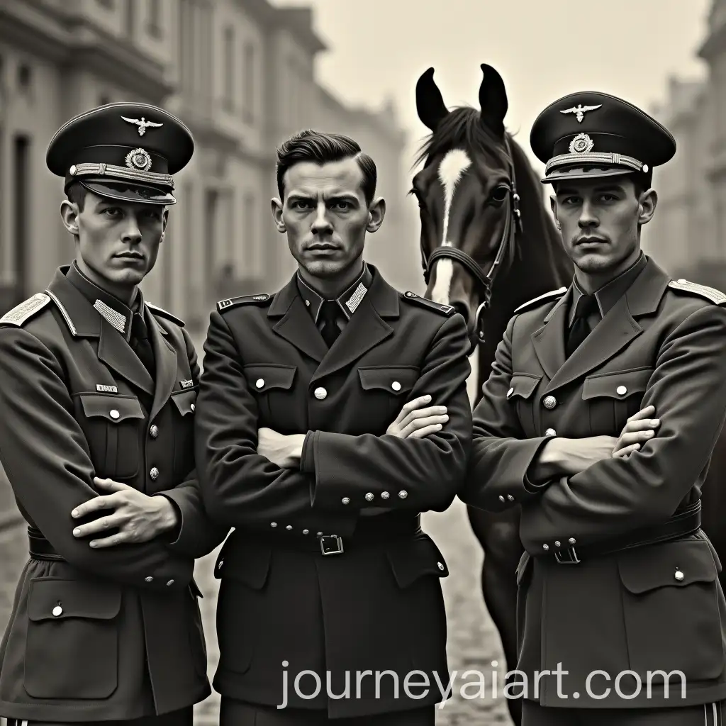 WW2-German-Commander-Emo-Boy-George-Floyd-and-Horse-Man-Posing-for-Album-Cover
