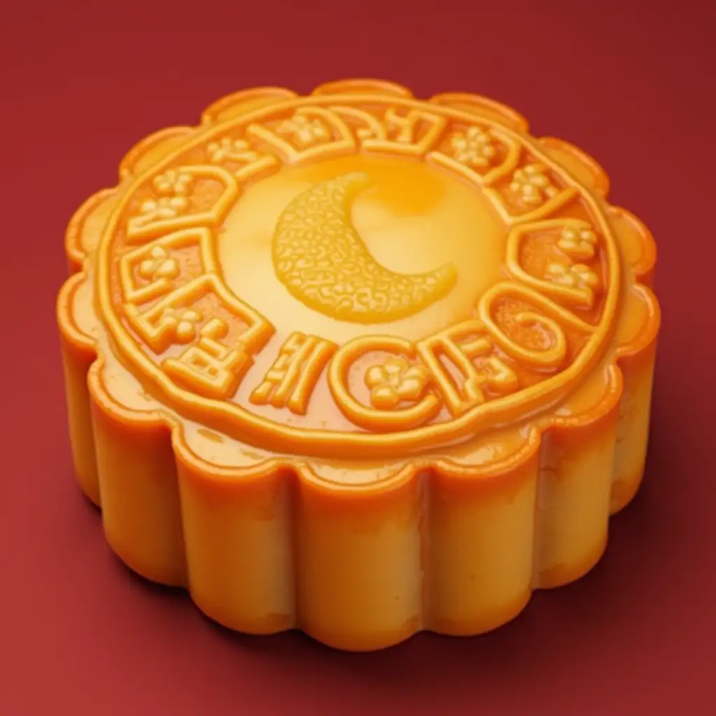 Moon cake,close up,Chinese moon cake,simple and exquisite presentation,looks delicious,solid color background,perfect quality,pixel perfect,masterpiece,