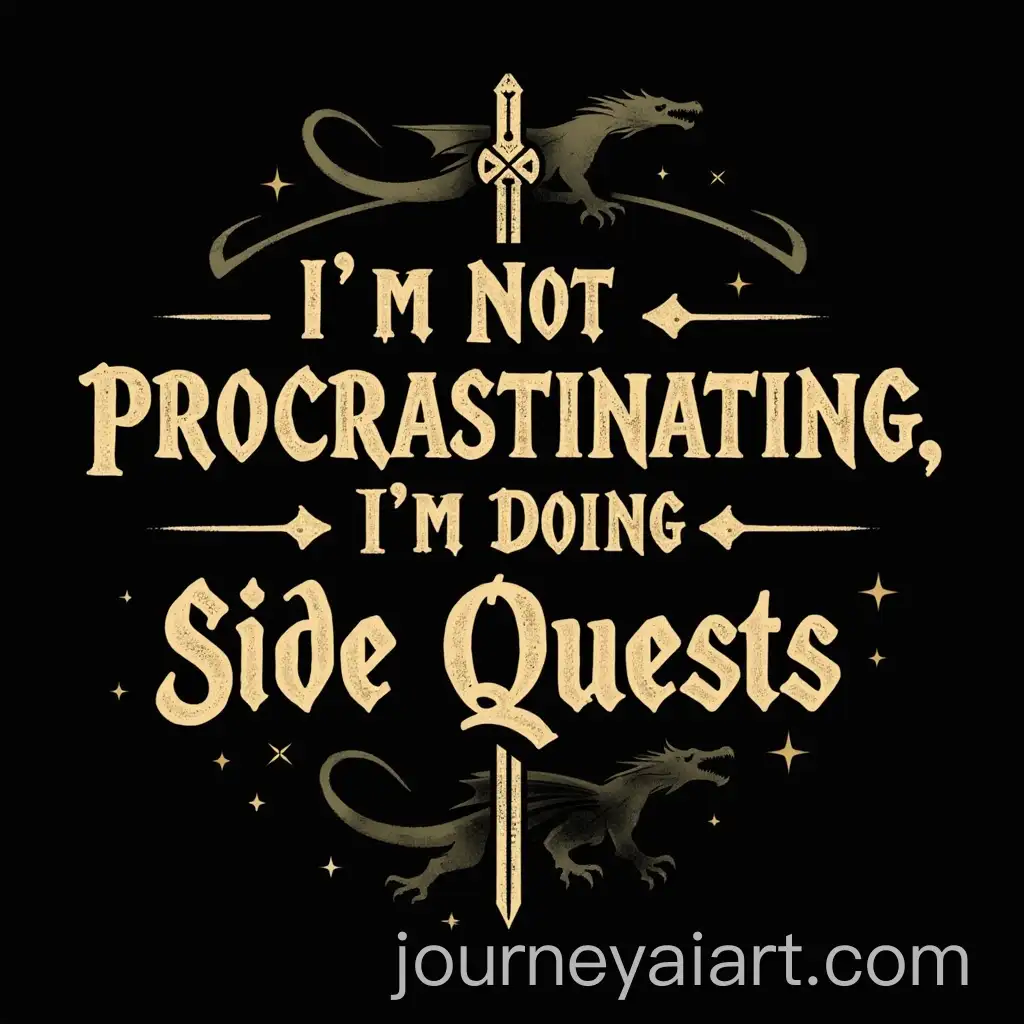 FantasyInspired-TShirt-Design-with-Dragon-and-Side-Quest-Quote