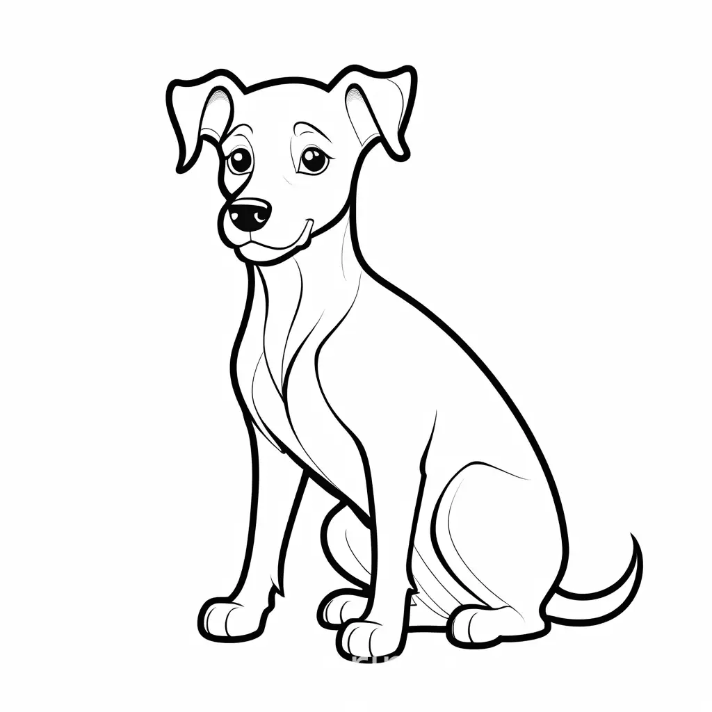 Charming-Black-and-White-Cartoon-Dog-Coloring-Page