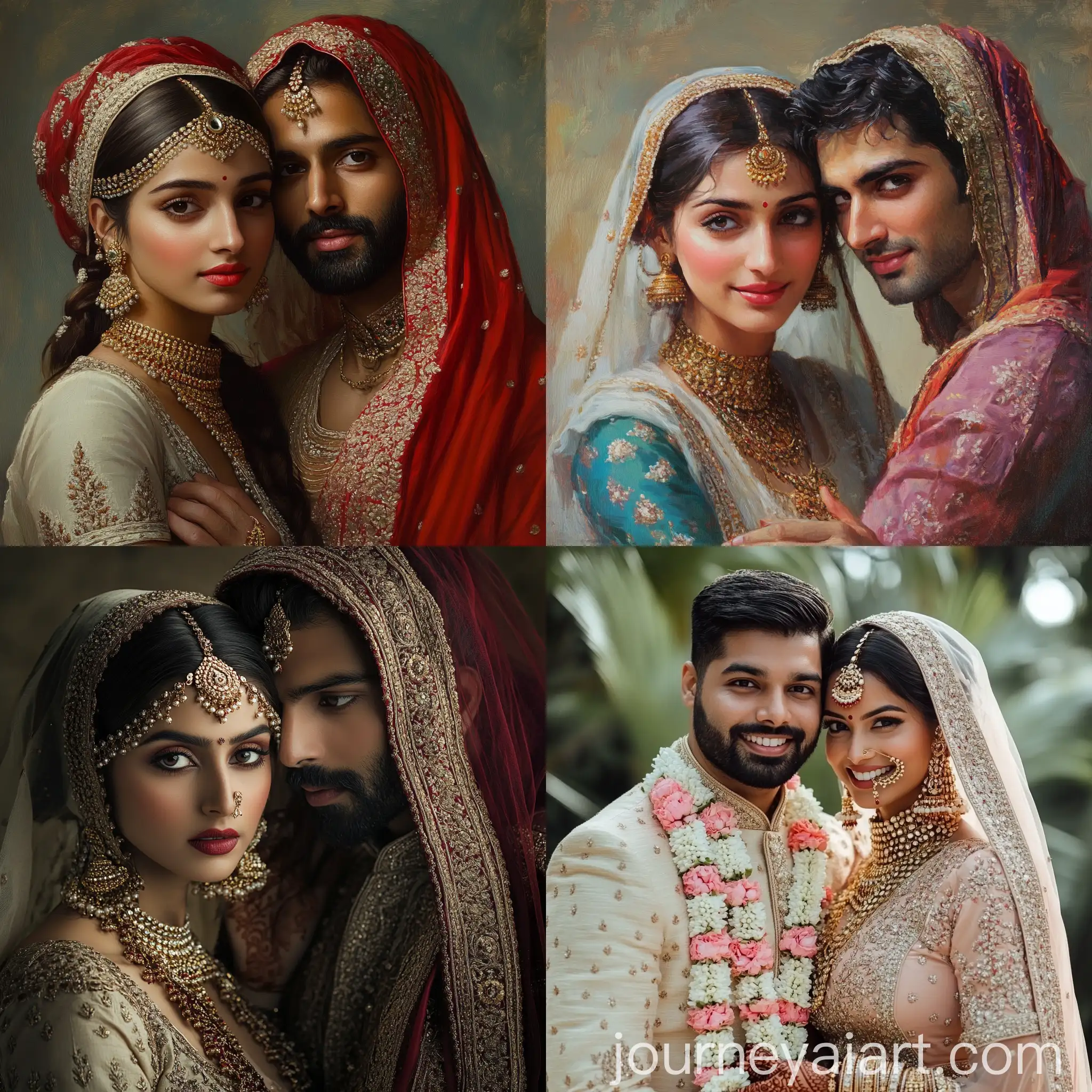 Beautiful-Indian-Couple-Embracing-in-Traditional-Attire